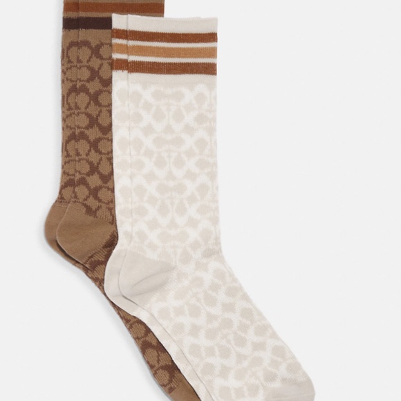 COACH New Signature Calf Length Socks - Picture 1 of 1